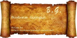Buxbaum Gyöngyi névjegykártya
